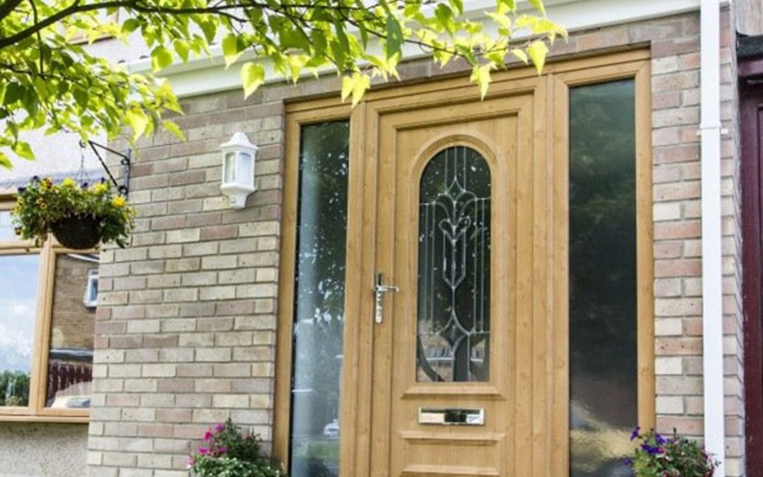 uPVC Door with stained glass window and side windows in Oxfordshire
